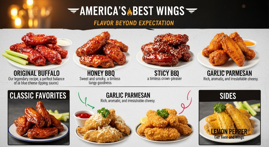 Overview of the America's Best Wings Menu