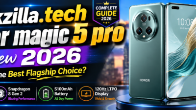 Honor Magic 5 Pro smartphone showing premium design, flagship camera system, vibrant display, and advanced performance features