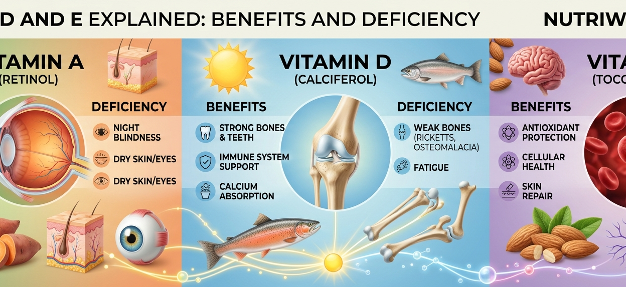 Vitamin A D and E Explained: Benefits and Deficiency