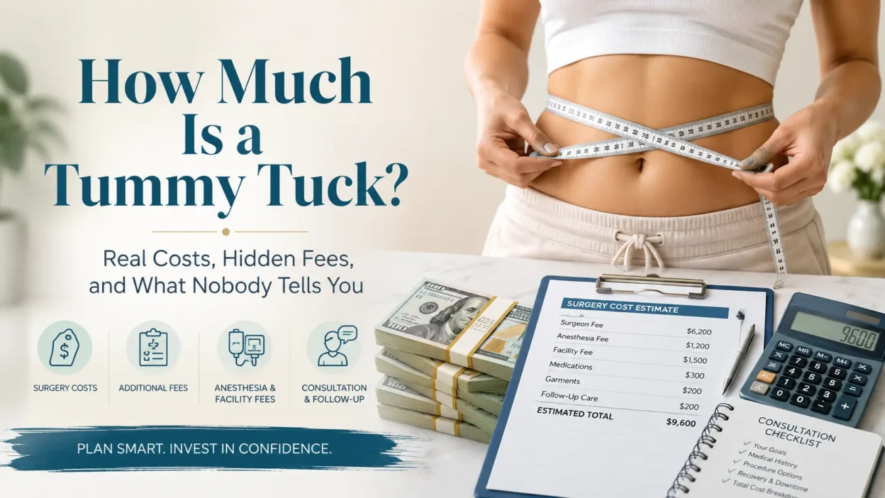 Tummy tuck cost consultation with surgeon and price breakdown.