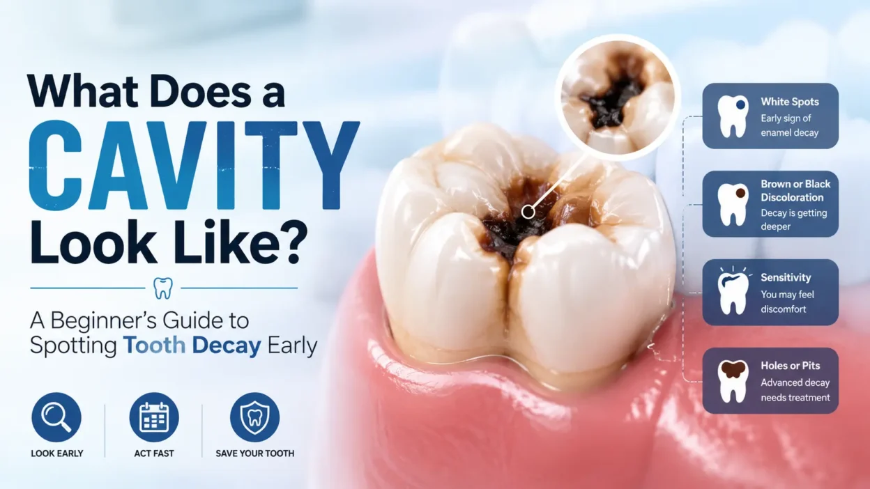 What a cavity looks like on a tooth